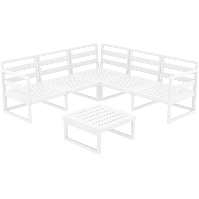 Siesta Mykonos Lounge Corner Set - White - No cushions
