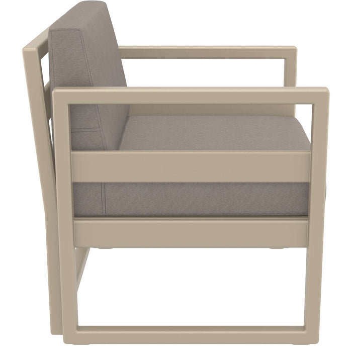 Siesta Mykonos Lounge Arm Chair - Taupe with Light Brown Cushions