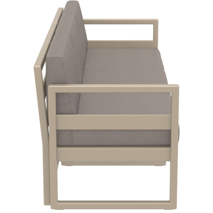 Siesta Mykonos Lounge Sofa XL - Taupe with Light Brown Cushions