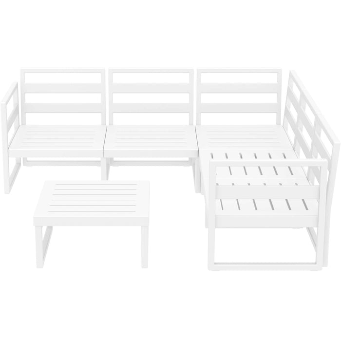 Siesta Mykonos Lounge Corner Set - White - No cushions