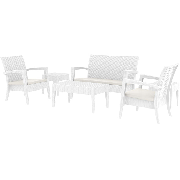 Siesta Miami (Tequila) Lounge Set - White with cushions