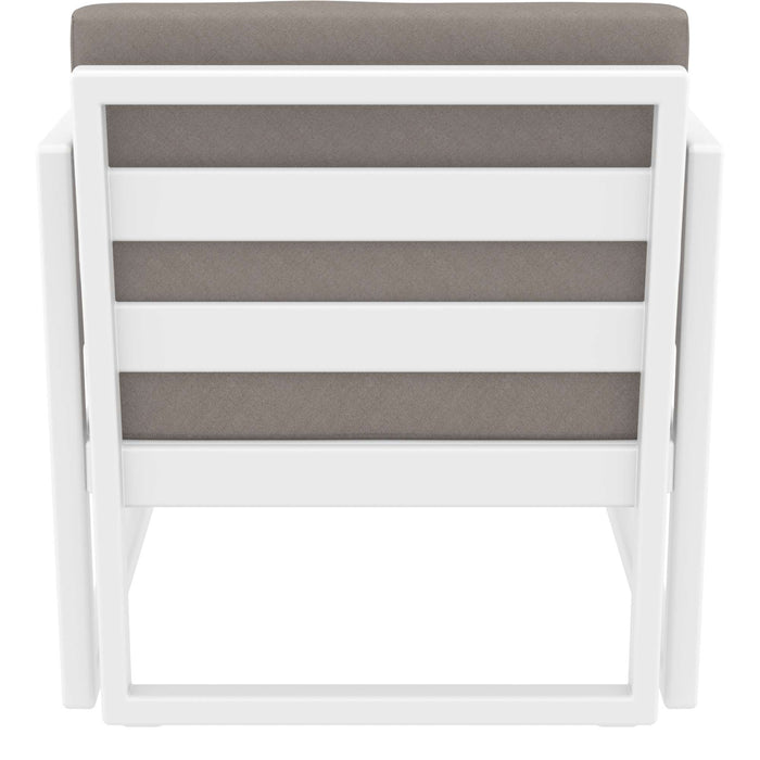 Siesta Mykonos Lounge Arm Chair - White with Light Brown Cushions
