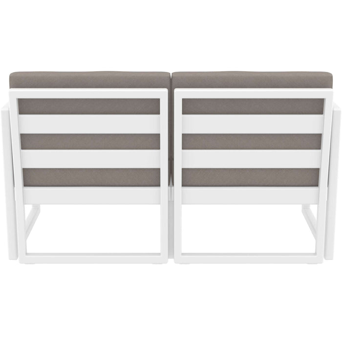 Siesta Mykonos Lounge Sofa - White with Light Brown Cushions