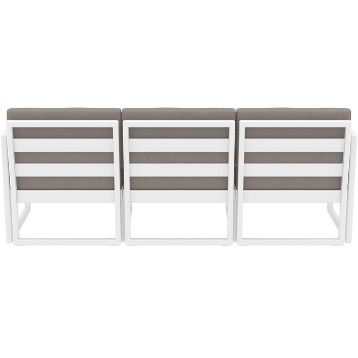 Siesta Mykonos Lounge Sofa XL - White with Light Brown Cushions