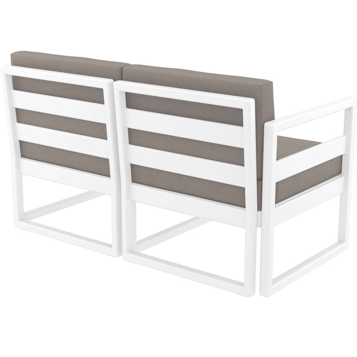 Siesta Mykonos Lounge Sofa - White with Light Brown Cushions