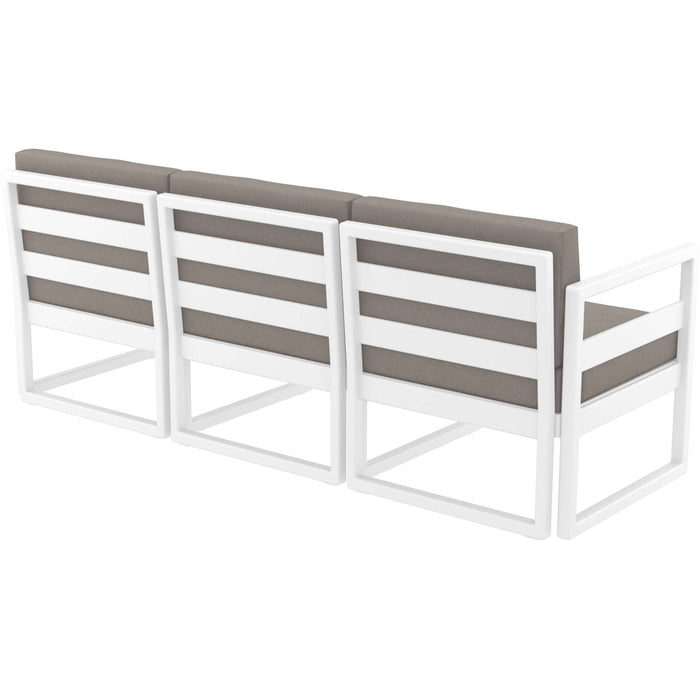 Siesta Mykonos Lounge Sofa XL - White with Light Brown Cushions