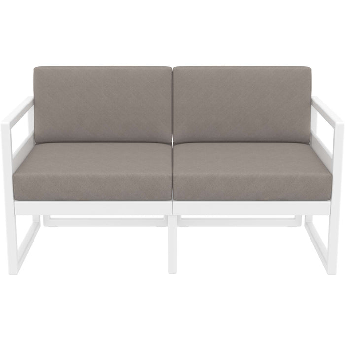 Siesta Mykonos Lounge Sofa - White with Light Brown Cushions