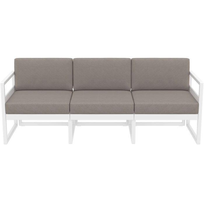 Siesta Mykonos Lounge Sofa XL - White with Light Brown Cushions