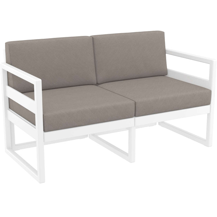 Siesta Mykonos Lounge Sofa - White with Light Brown Cushions