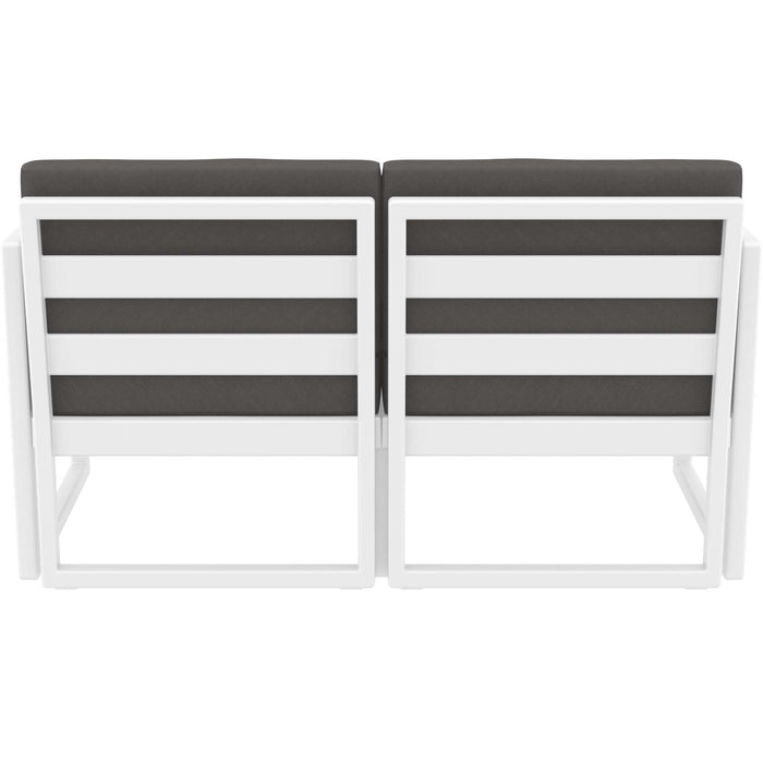 Siesta Mykonos Lounge Sofa - White with Dark Grey Cushions