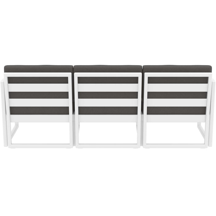 Siesta Mykonos Lounge Sofa XL - White with Dark Grey Cushions