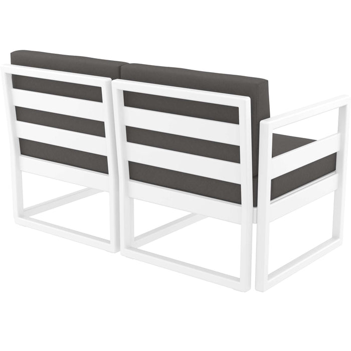 Siesta Mykonos Lounge Sofa - White with Dark Grey Cushions