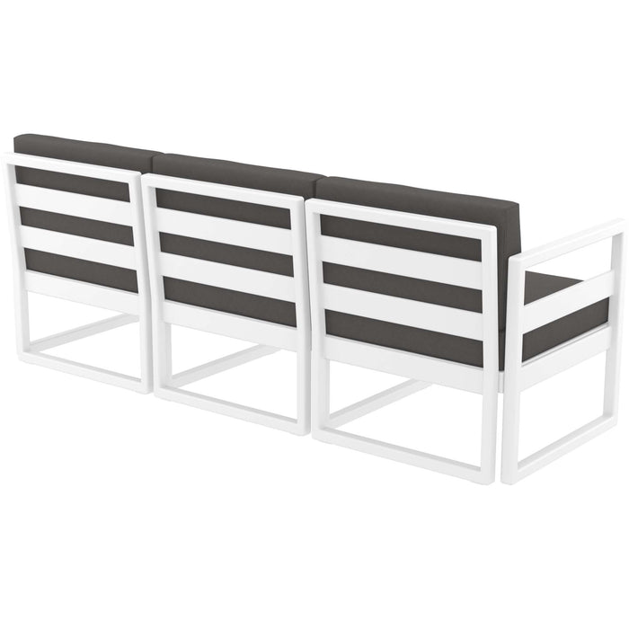 Siesta Mykonos Lounge Sofa XL - White with Dark Grey Cushions