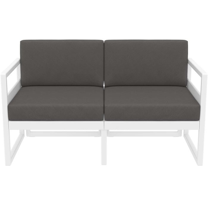 Siesta Mykonos Lounge Sofa - White with Dark Grey Cushions