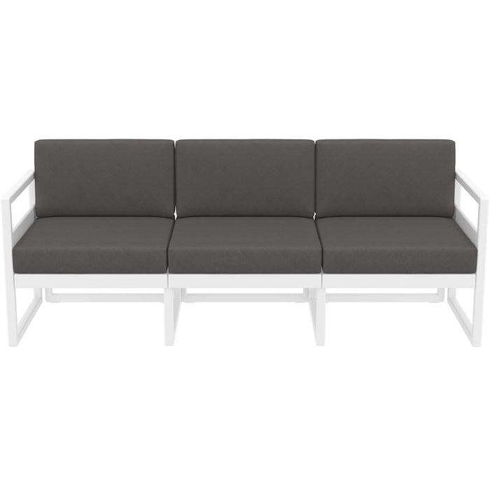 Siesta Mykonos Lounge Sofa XL - White with Dark Grey Cushions