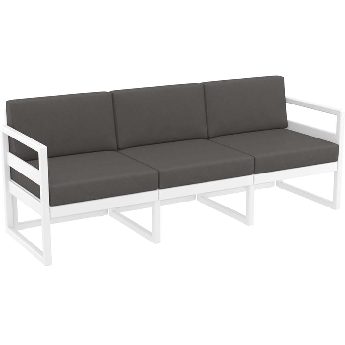 Siesta Mykonos Lounge Sofa XL - White with Dark Grey Cushions