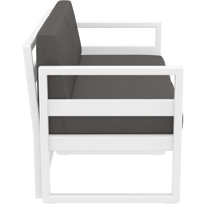 Siesta Mykonos Lounge Sofa - White with Dark Grey Cushions