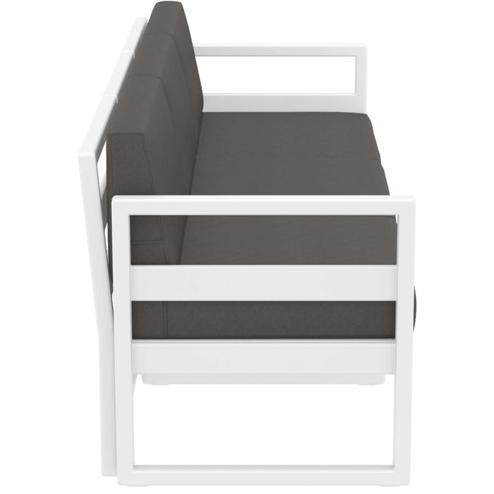 Siesta Mykonos Lounge Sofa XL - White with Dark Grey Cushions