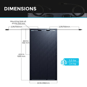 Renogy 100W Black Division Lightweight Monocrystalline Solar Panel