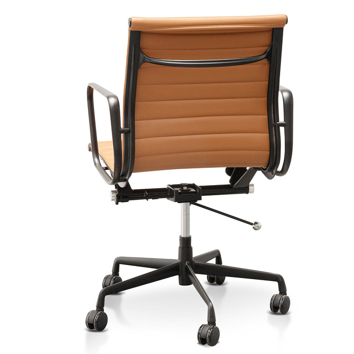 COC6403-YS Low Back Office Chair - Saddle Tan in Black Frame