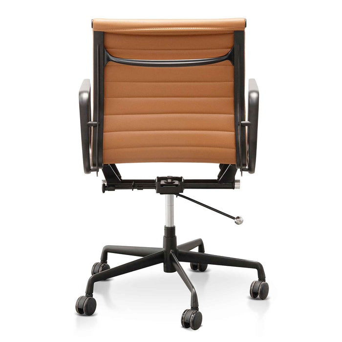 COC6403-YS Low Back Office Chair - Saddle Tan in Black Frame