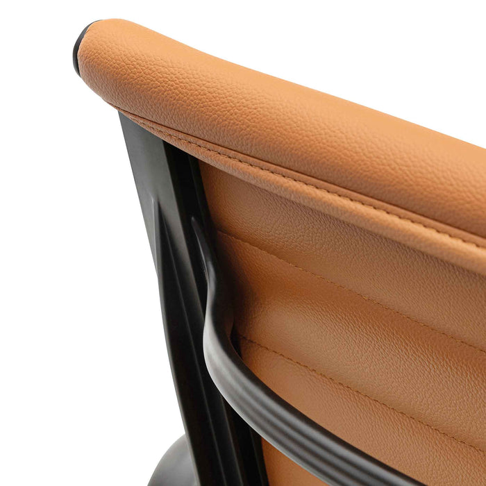 COC6403-YS Low Back Office Chair - Saddle Tan in Black Frame