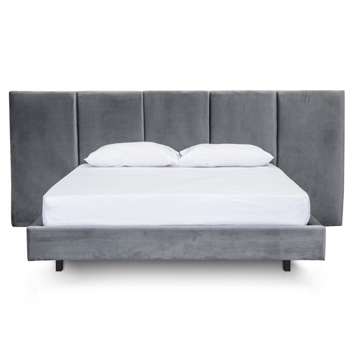 CBD8096-MI King Bed Frame - Charcoal Velvet