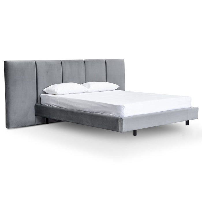 CBD8096-MI King Bed Frame - Charcoal Velvet