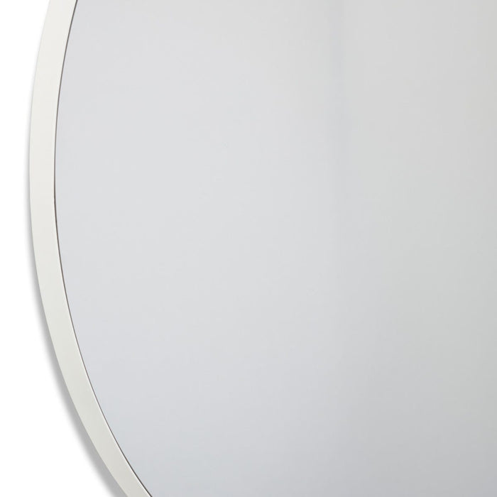 Coco Round Wall Mirror - White, 80cm (H)