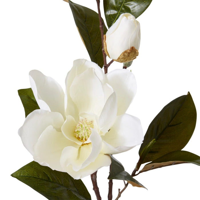 Magnolia Flower with Bud Spra Pack of 6 - White, 102cm (H)