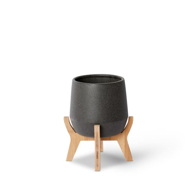 Lawson Pot w Stand - Black, 26cm (H)