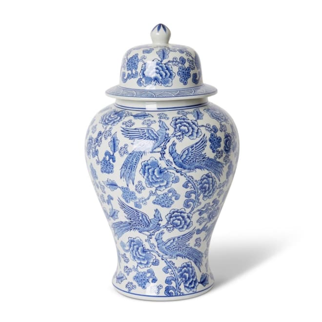 Xing Ginger Jar - White/Blue, 44cm (H)