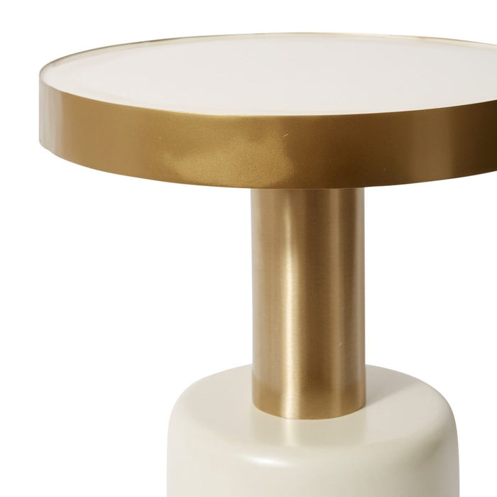 Brook Side Table - White/Gold, 43cm (H)