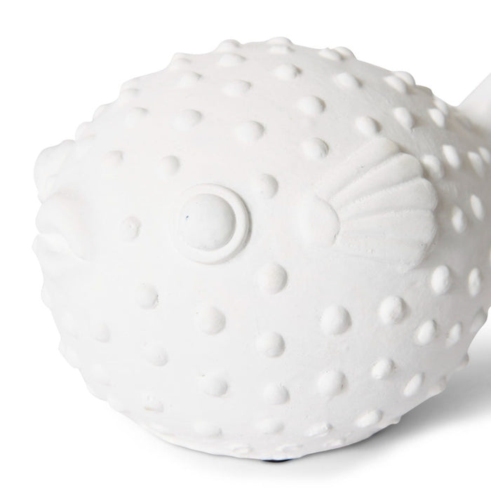 Blow Fish Sculpture - White, 10cm (H)