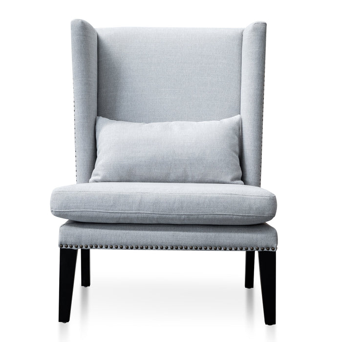 CLC2849-CA Velvet Lounge Wingback Chair in Light Texture Grey