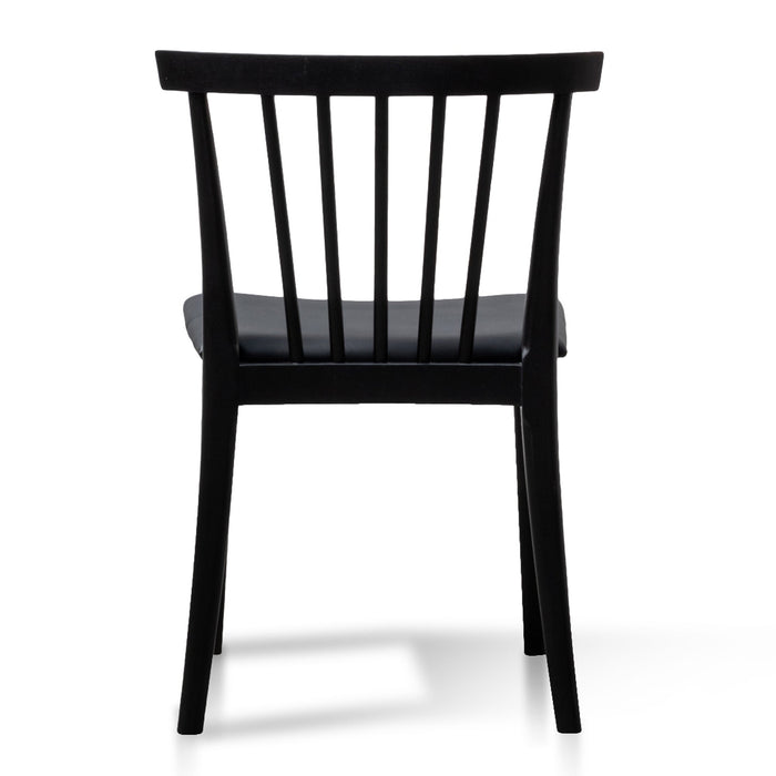 CDC6042-SD - Dining chair - Solid timber and Black PU (Set of 2)