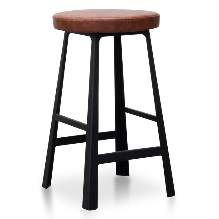 CBS2990-SU 65cm Bar Stool in Rustic Brown - Black Legs