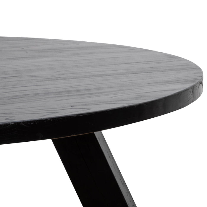 CDT2747 - 1.5M Round Dining Table - Full Black