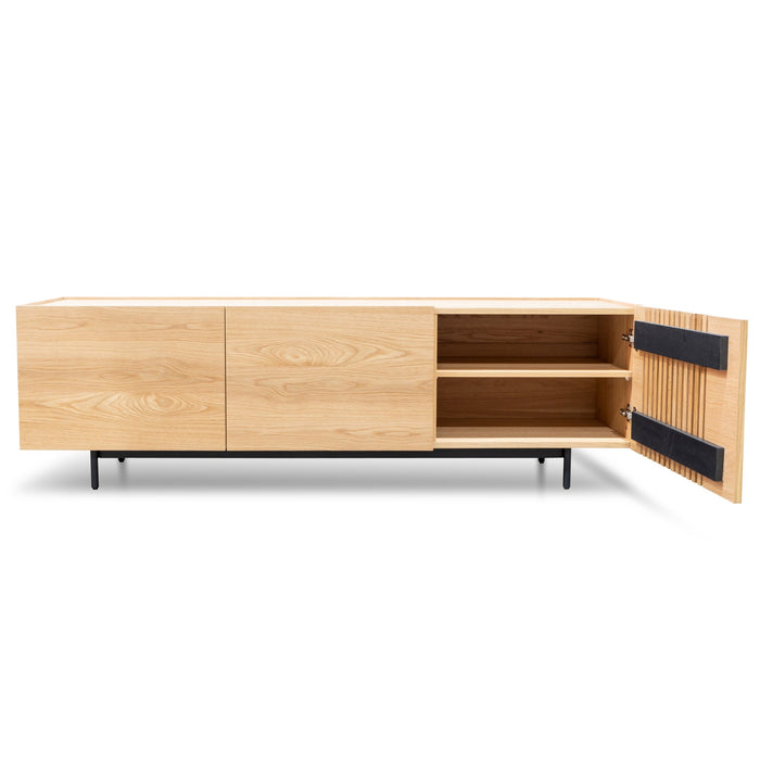 CTV2810-KD Entertainment TV Unit - Natural with Black Legs