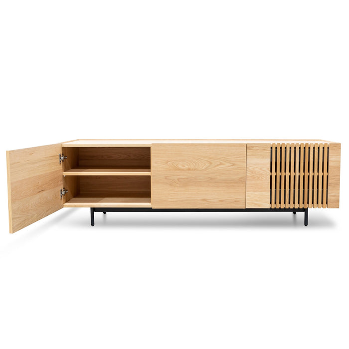 CTV2810-KD Entertainment TV Unit - Natural with Black Legs