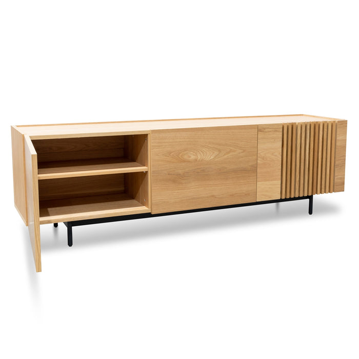 CTV2810-KD Entertainment TV Unit - Natural with Black Legs