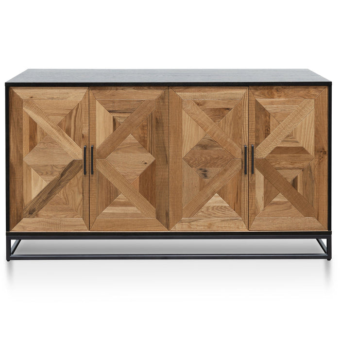 Calibre Furniture Percy 160cm Wide Sideboard - European Knotty Oak and Peppercorn