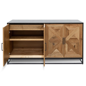 Calibre Furniture Percy 160cm Wide Sideboard - European Knotty Oak and Peppercorn