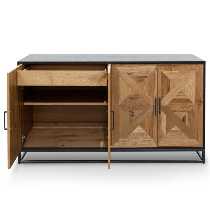 Calibre Furniture Percy 160cm Wide Sideboard - European Knotty Oak and Peppercorn