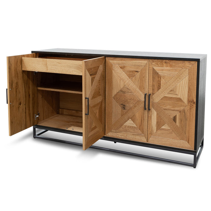 Calibre Furniture Percy 160cm Wide Sideboard - European Knotty Oak and Peppercorn