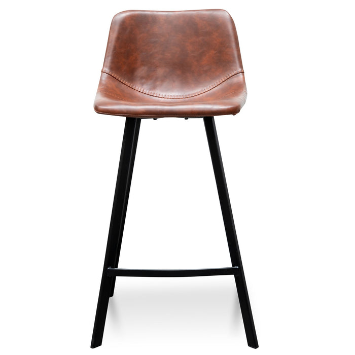 CBS2749-SE - 65cm Bar Stool - Cinnamon Brown PU Leather (Set of 2)