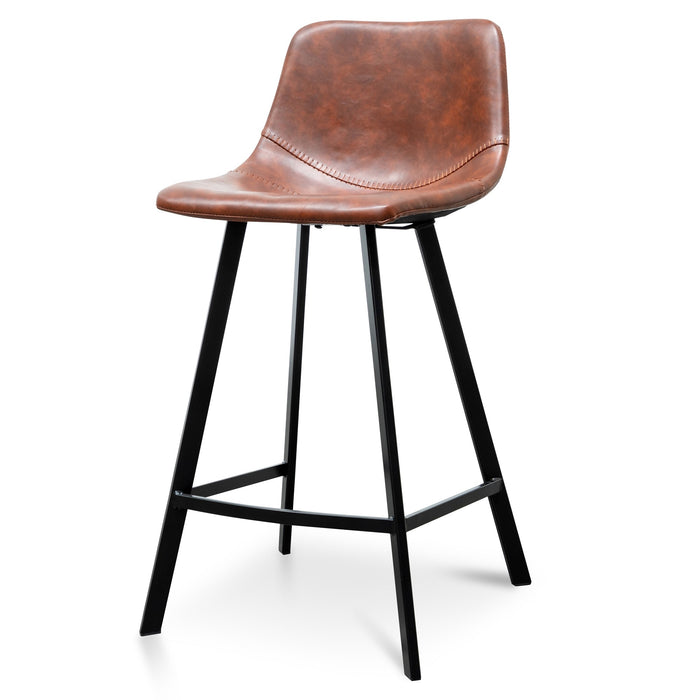 CBS2749-SE - 65cm Bar Stool - Cinnamon Brown PU Leather (Set of 2)