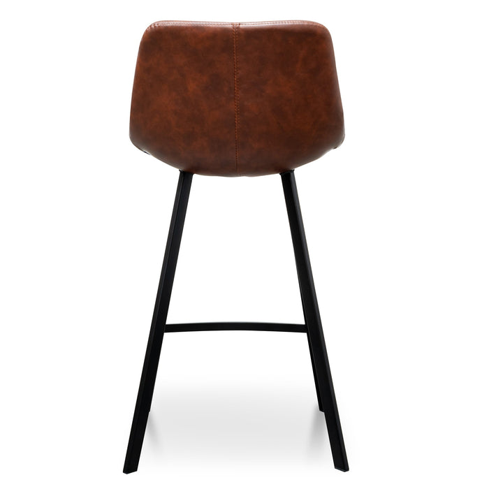 CBS2749-SE - 65cm Bar Stool - Cinnamon Brown PU Leather (Set of 2)