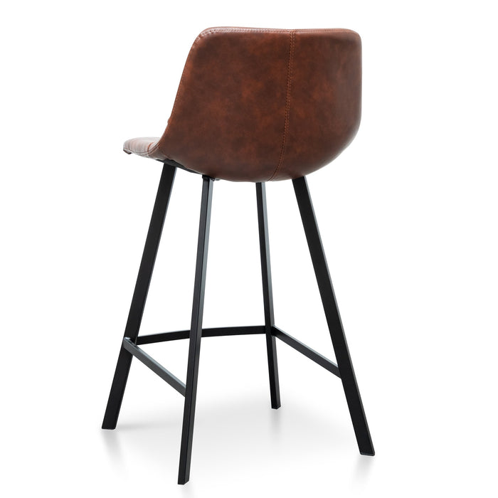 CBS2749-SE - 65cm Bar Stool - Cinnamon Brown PU Leather (Set of 2)