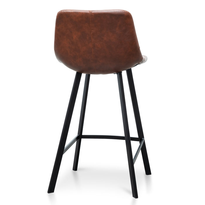 CBS2749-SE - 65cm Bar Stool - Cinnamon Brown PU Leather (Set of 2)